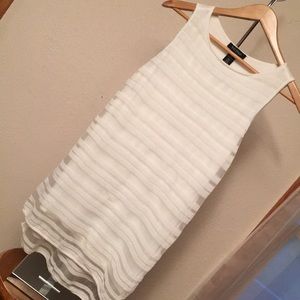 White House Black Market White Layered Tank Dress/long top